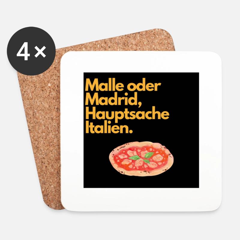 Malle oder Madrid - Untersetzer (4er-Set) - Weiß