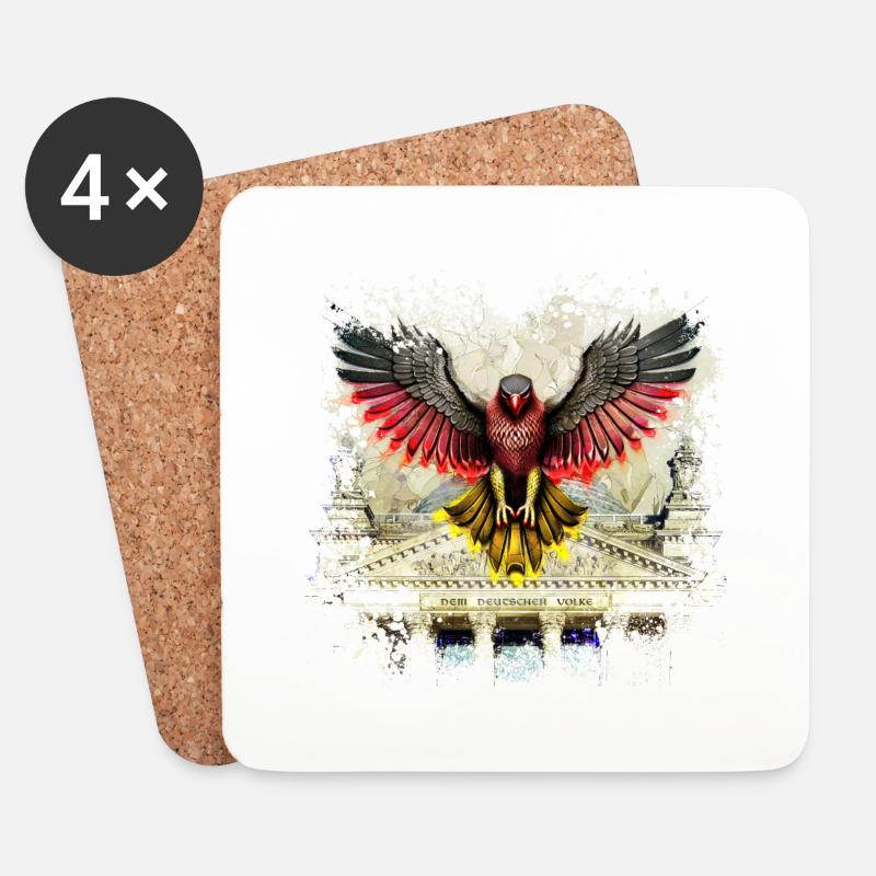 Deutscher Adler - Untersetzer (4er-Set) - Weiß