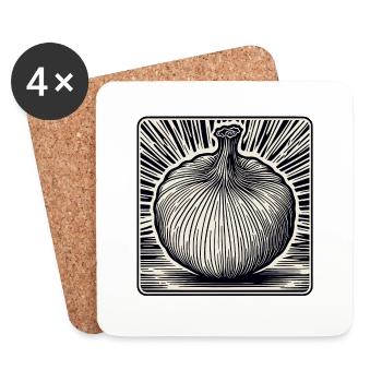 Lebensmittel / Gemüse / Markt / Vitamine / Design - Untersetzer (4er-Set) - Weiß - Vorne