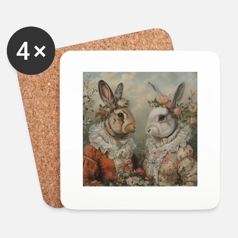 Easter Bunny - Coasters (set of 4) - white