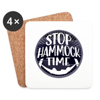 Funny Stop Hammock Time Relaxing Sleeping Camping - Coasters (set of 4) - white - Front