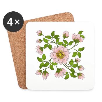 Flowers - Coasters (set of 4) - white - Front