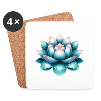 Serene Lotus Flower - Coasters (set of 4) - white - Front