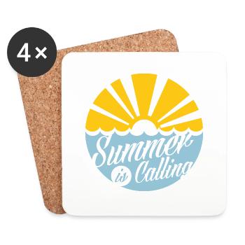 summer is calling white - Coasters (set of 4) - white - Front