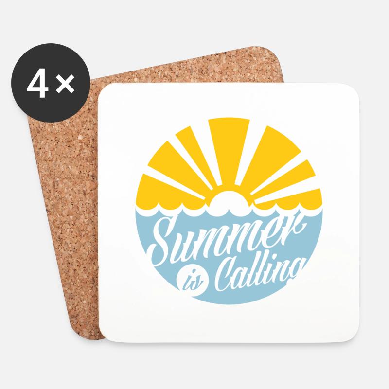 summer is calling white - Coasters (set of 4) - white
