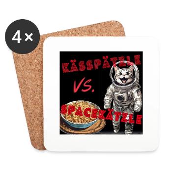 kässpätzle spacekätzle - Untersetzer (4er-Set) - Weiß - Vorne