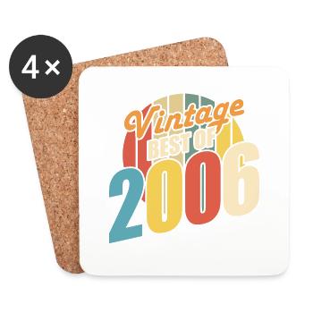 Vintage 2006 meilleur de 2006 - annif 18 ans - Dessous de verre (lot de 4) - blanc - Devant