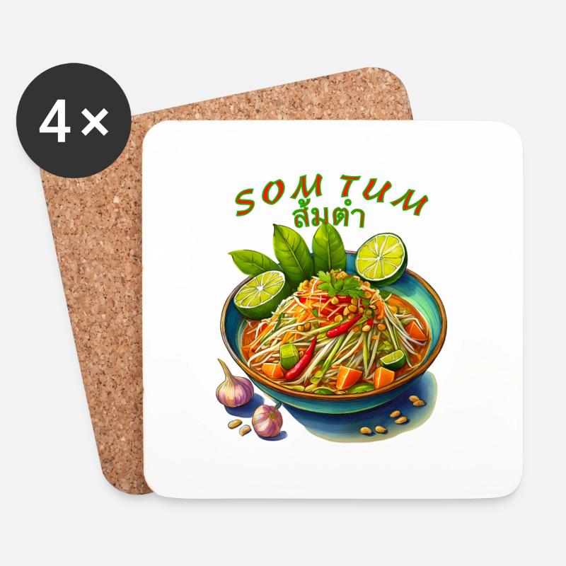 Som Tum - Untersetzer (4er-Set) - Weiß