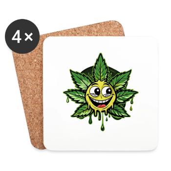 smiling cannabis - Untersetzer (4er-Set) - Weiß - Vorne