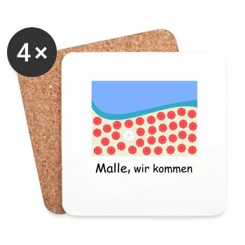 Malle, nous voilà - Dessous de verre (lot de 4) - blanc - Devant