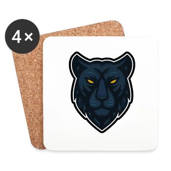 Mascot Panther Head Design - Coasters (set of 4) - white - Front