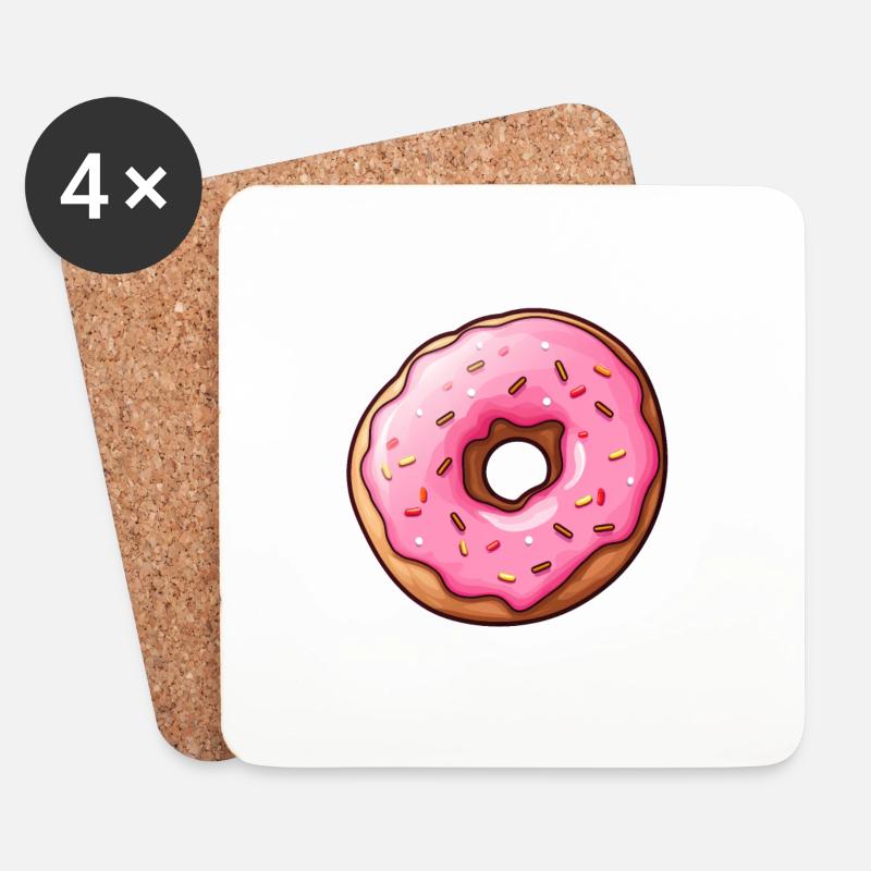 Donut - Untersetzer (4er-Set) - Weiß