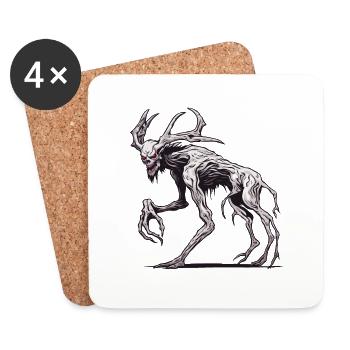 Wendigo / böser Geist / Besitzergreifend / Horror - Untersetzer (4er-Set) - Weiß - Vorne