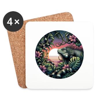Iguana Libre - Untersetzer (4er-Set) - Weiß - Vorne