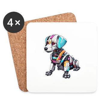 Robot Animal / AI / Mechanized Animals / Comic - Coasters (set of 4) - white - Front