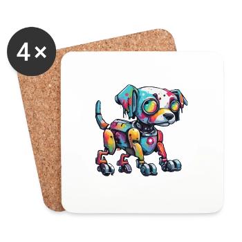 Robot Animal / AI / Mechanized Animals / Comic - Coasters (set of 4) - white - Front