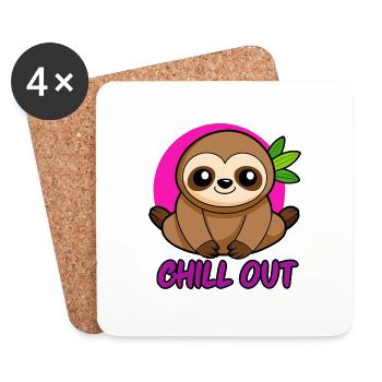 FAULTIER. CHILL DOCH - Untersetzer (4er-Set) - Weiß - Vorne