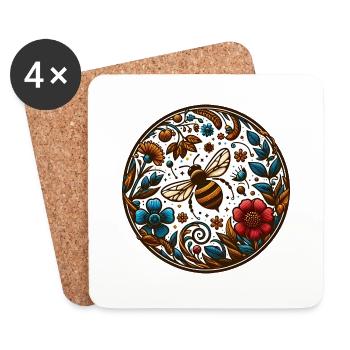 Le bonheur des abeilles - Dessous de verre (lot de 4) - blanc - Devant