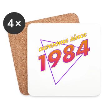 Rétro - Awesome since 1984 - Dessous de verre (lot de 4) - blanc - Devant