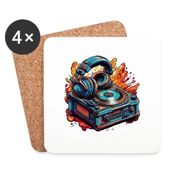 Kopfhörer / Audio / Musik / Klang / cool - Untersetzer (4er-Set) - Weiß - Vorne