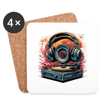 Headphones / Audio / Music / Sound / Cool - Coasters (set of 4) - white - Front