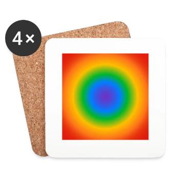 Rainbow Circle Gradient Colors Pride Merch - Coasters (set of 4) - white - Front