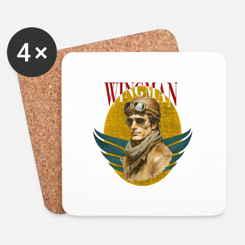 Wingman - der beste Freund an deiner Seite. - Untersetzer (4er-Set) - Weiß