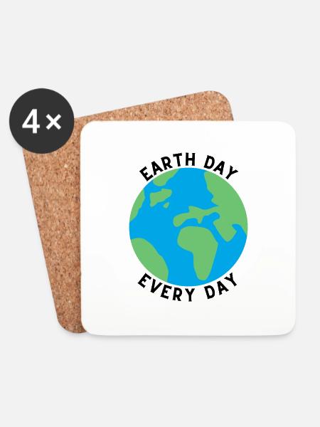 Earth Day EveryDay - Coasters (set of 4) - white