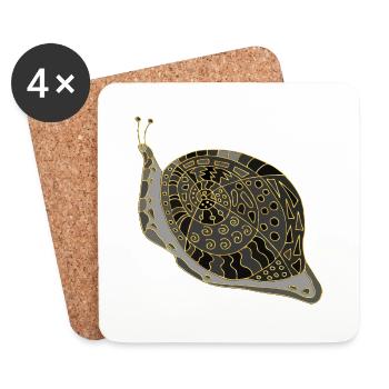 Snail - Coasters (set of 4) - white - Front