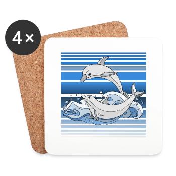 Dolphins - Coasters (set of 4) - white - Front