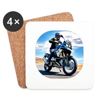 Motorcycle under blue sky - Coasters (set of 4) - white - Front