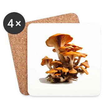 Mushrooms, wonderland in the undergrowth - Coasters (set of 4) - white - Front