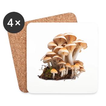 Pilze sind Ökologisch von Bedeutung - Untersetzer (4er-Set) - Weiß - Vorne