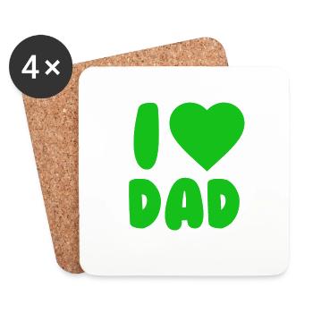 I LOVE DAD Green - Untersetzer (4er-Set) - Weiß - Vorne