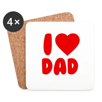 I love Dad - Untersetzer (4er-Set) - Weiß - Vorne