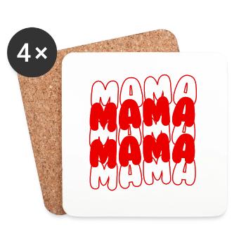 Mama Mama - Untersetzer (4er-Set) - Weiß - Vorne
