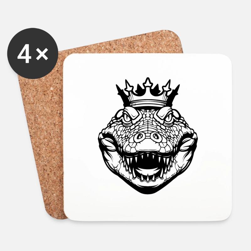 Königliches Schattenkrokodil - Untersetzer (4er-Set) - Weiß