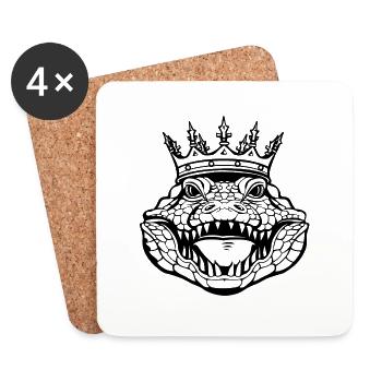 Illusion de crocodile majestueux - Dessous de verre (lot de 4) - blanc - Devant