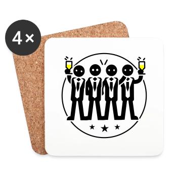 Bachelor Groom Team Bachelors - Dessous de verre (lot de 4) - blanc - Devant
