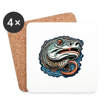 Fish / Animal / Aquarium / Water / Pond / Lake - Coasters (set of 4) - white - Front