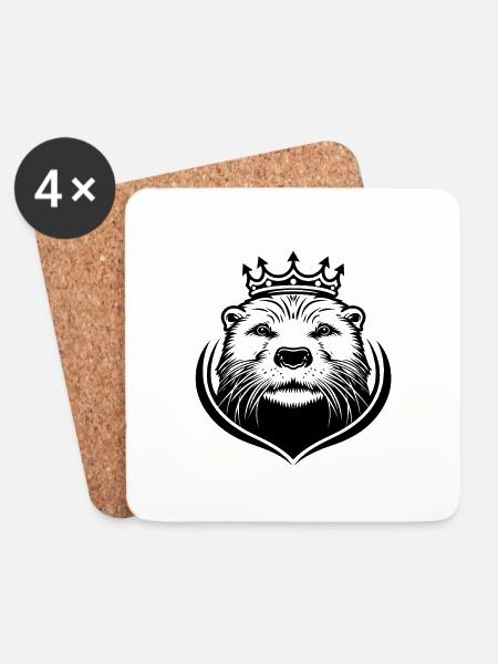 Crowned Mist Guardian - Coasters (set of 4) - white