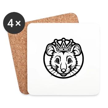 Monarch of Mouse Silence - Coasters (set of 4) - white - Front