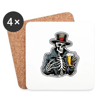 Skull / Totenkopf / Skelett / Gothic / Tattoo - Untersetzer (4er-Set) - Weiß - Vorne