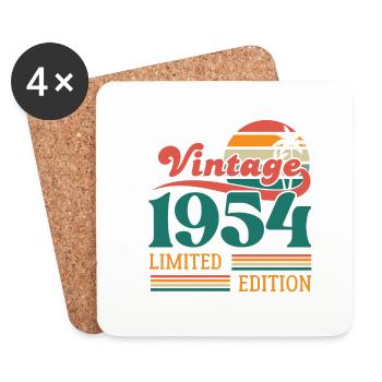 Vintage 1954 édition limitée - Dessous de verre (lot de 4) - blanc - Devant