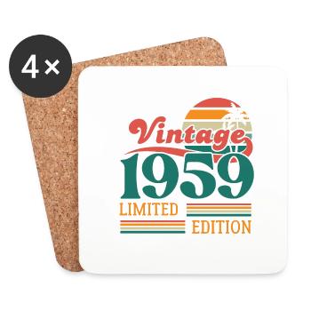 Vintage 1959 édition limitée - Dessous de verre (lot de 4) - blanc - Devant