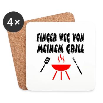 Grillen - Untersetzer (4er-Set) - Weiß - Vorne