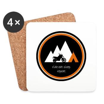 ride eat sleep repeat - Explorer - Coasters (set of 4) - white - Front