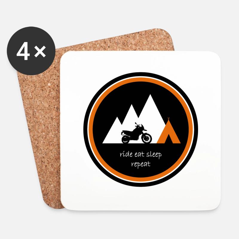 ride eat sleep repeat - Explorer - Untersetzer (4er-Set) - Weiß