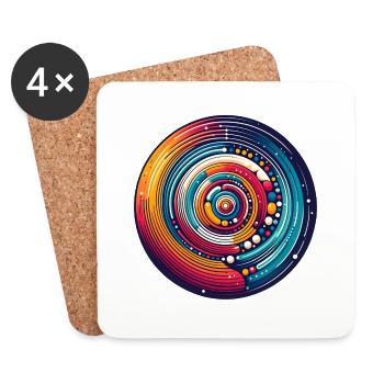 Psychedelic Planets - Coasters (set of 4) - white - Front