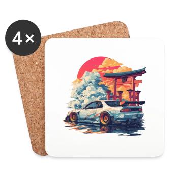 Japanese Tuning Car - Untersetzer (4er-Set) - Weiß - Vorne